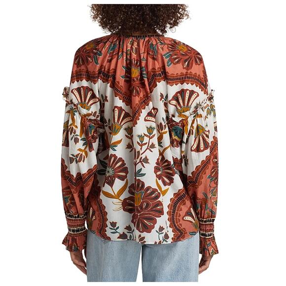 Farm Rio Riad Botanical Blouse Size XS - Picture 5 of 14